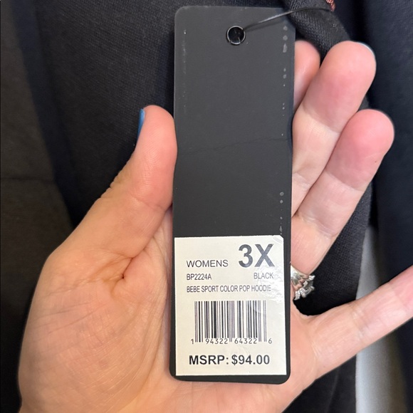 Bebe Black and Cream Women's Hoodie - Picture 2 of 6